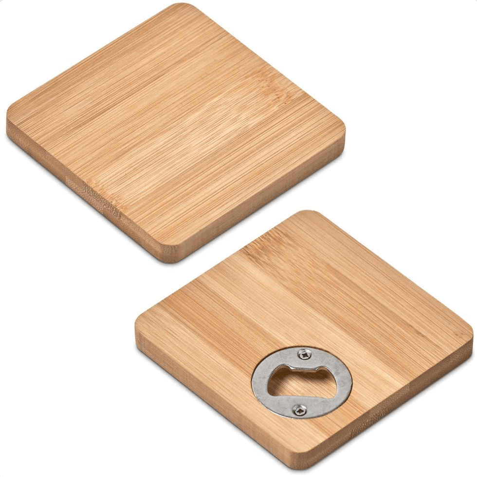 Serve Bamboo Bottle Opener Coaster